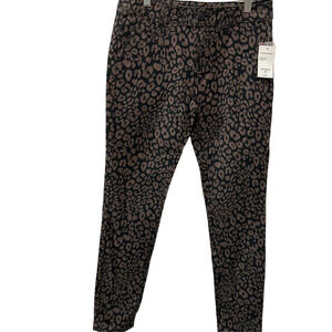 Sanctuary Leopard Twill Skinny Pants Black Brown - NWT Size 26‎